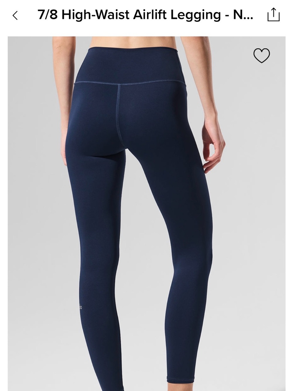 BNWT ALO Airlift High-Waist 7/8 Legging - Navy, large, retail $134